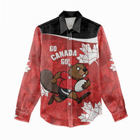 Canada Rugby Custom Women Casual Shirt Beaver Mascot Go Canadian