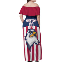 USA 2025 Rugby Custom Off Shoulder Maxi Dress Come On Eagle