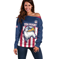 USA 2025 Rugby Custom Off Shoulder Sweater Come On Eagle