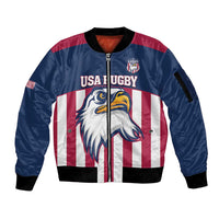 USA 2025 Rugby Custom Sleeve Zip Bomber Jacket Come On Eagle
