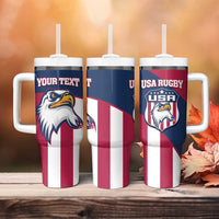 USA 2025 Rugby Custom Tumbler With Handle Come On Eagle