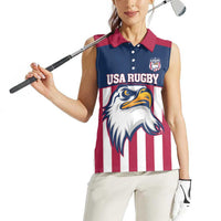 USA 2025 Rugby Custom Women Sleeveless Polo Shirt Come On Eagle