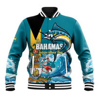 The Bahamas Independence Day Baseball Jacket Bahamian Blue Marlin National Color