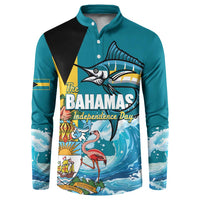 The Bahamas Independence Day Button Sweatshirt Bahamian Blue Marlin National Color