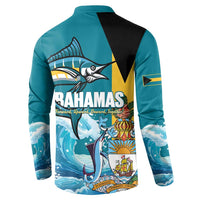 The Bahamas Independence Day Button Sweatshirt Bahamian Blue Marlin National Color