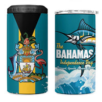 The Bahamas Independence Day 4 in 1 Can Cooler Tumbler Bahamian Blue Marlin National Color