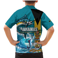The Bahamas Independence Day Family Matching Mermaid Dress and Hawaiian Shirt Bahamian Blue Marlin National Color