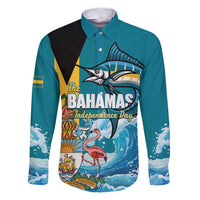 The Bahamas Independence Day Family Matching Puletasi and Hawaiian Shirt Bahamian Blue Marlin National Color