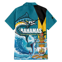 The Bahamas Independence Day Family Matching Summer Maxi Dress and Hawaiian Shirt Bahamian Blue Marlin National Color