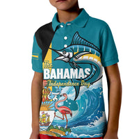 The Bahamas Independence Day Kid Polo Shirt Bahamian Blue Marlin National Color