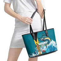 The Bahamas Independence Day Leather Tote Bag Bahamian Blue Marlin National Color