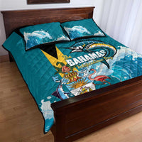 The Bahamas Independence Day Quilt Bed Set Bahamian Blue Marlin National Color