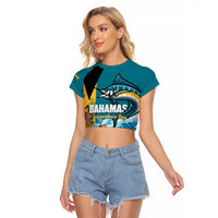 The Bahamas Independence Day Raglan Cropped T Shirt Bahamian Blue Marlin National Color