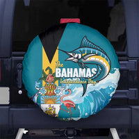 The Bahamas Independence Day Spare Tire Cover Bahamian Blue Marlin National Color