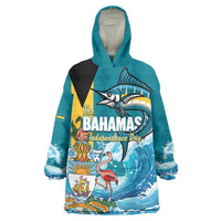 The Bahamas Independence Day Wearable Blanket Hoodie Bahamian Blue Marlin National Color