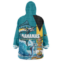 The Bahamas Independence Day Wearable Blanket Hoodie Bahamian Blue Marlin National Color