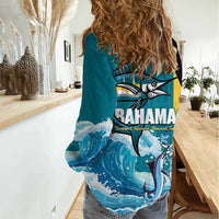 The Bahamas Independence Day Women Casual Shirt Bahamian Blue Marlin National Color