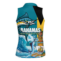 The Bahamas Independence Day Women Sleeveless Polo Shirt Bahamian Blue Marlin National Color