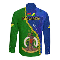 Vanuatu Malampa Province Long Sleeve Button Shirt Turtle Sand Drawing Unique Tapa Pattern - Wonder Print Shop