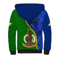 Personalised Vanuatu Malampa Province Sherpa Hoodie Turtle Sand Drawing Unique Tapa Pattern - Wonder Print Shop