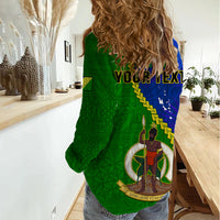 Personalised Vanuatu Malampa Province Women Casual Shirt Turtle Sand Drawing Unique Tapa Pattern - Wonder Print Shop