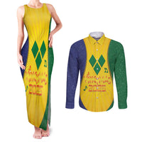 SVG Vincy Mas Couples Matching Tank Maxi Dress and Long Sleeve Button Shirt Saint Vincent and the Grenadines National Carnival - Wonder Print Shop