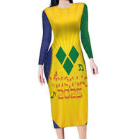 SVG Vincy Mas Family Matching Long Sleeve Bodycon Dress and Hawaiian Shirt Saint Vincent and the Grenadines National Carnival - Wonder Print Shop