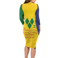 SVG Vincy Mas Family Matching Long Sleeve Bodycon Dress and Hawaiian Shirt Saint Vincent and the Grenadines National Carnival - Wonder Print Shop