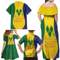 SVG Vincy Mas Family Matching Off Shoulder Maxi Dress and Hawaiian Shirt Saint Vincent and the Grenadines National Carnival - Wonder Print Shop