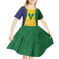 SVG Vincy Mas Kid Short Sleeve Dress Saint Vincent and the Grenadines National Carnival - Wonder Print Shop