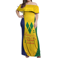 SVG Vincy Mas Off Shoulder Maxi Dress Saint Vincent and the Grenadines National Carnival - Wonder Print Shop