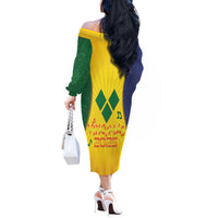 SVG Vincy Mas Off The Shoulder Long Sleeve Dress Saint Vincent and the Grenadines National Carnival - Wonder Print Shop