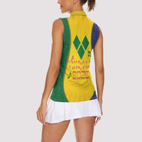 SVG Vincy Mas Women Sleeveless Polo Shirt Saint Vincent and the Grenadines National Carnival - Wonder Print Shop