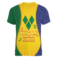 SVG Vincy Mas Women V-Neck T-Shirt Saint Vincent and the Grenadines National Carnival - Wonder Print Shop