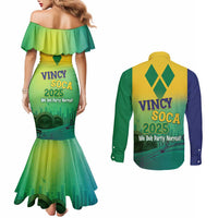 Vincy Mas 2025 Couples Matching Mermaid Dress and Long Sleeve Button Shirt Vincy Soca We Doh Party Normal - Wonder Print Shop