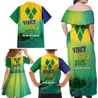 Vincy Mas 2025 Family Matching Off Shoulder Maxi Dress and Hawaiian Shirt Vincy Soca We Doh Party Normal - Wonder Print Shop