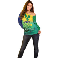 Vincy Mas 2025 Off Shoulder Sweater Vincy Soca We Doh Party Normal - Wonder Print Shop