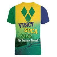 Vincy Mas 2025 Women V-Neck T-Shirt Vincy Soca We Doh Party Normal - Wonder Print Shop