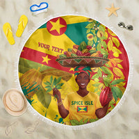 Personalized Grenada Spicemas 2025 Beach Blanket Spice Isle Nutmeg Cocoa Pod - Wonder Print Shop