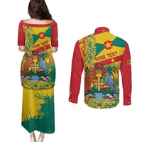 Personalized Grenada Spicemas 2025 Couples Matching Puletasi and Long Sleeve Button Shirt Spice Isle Nutmeg Cocoa Pod - Wonder Print Shop