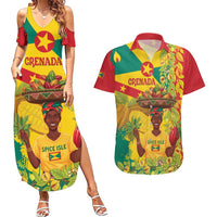 Personalized Grenada Spicemas 2025 Couples Matching Summer Maxi Dress and Hawaiian Shirt Spice Isle Nutmeg Cocoa Pod - Wonder Print Shop