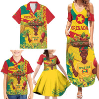 Personalized Grenada Spicemas 2025 Family Matching Summer Maxi Dress and Hawaiian Shirt Spice Isle Nutmeg Cocoa Pod - Wonder Print Shop