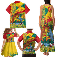 Personalized Grenada Spicemas 2025 Family Matching Tank Maxi Dress and Hawaiian Shirt Spice Isle Nutmeg Cocoa Pod - Wonder Print Shop