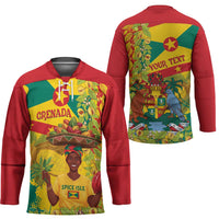 Personalized Grenada Spicemas 2025 Hockey Jersey Spice Isle Nutmeg Cocoa Pod - Wonder Print Shop