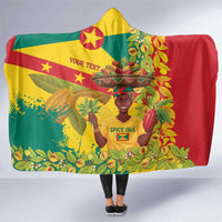 Personalized Grenada Spicemas 2025 Hooded Blanket Spice Isle Nutmeg Cocoa Pod - Wonder Print Shop