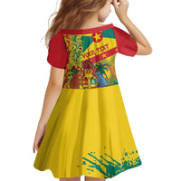 Personalized Grenada Spicemas 2025 Kid Short Sleeve Dress Spice Isle Nutmeg Cocoa Pod - Wonder Print Shop
