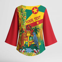 Personalized Grenada Spicemas 2025 Kimono Sleeve Blouse Spice Isle Nutmeg Cocoa Pod - Wonder Print Shop