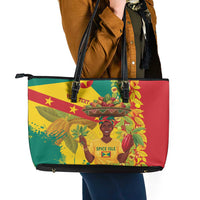 Personalized Grenada Spicemas 2025 Leather Tote Bag Spice Isle Nutmeg Cocoa Pod - Wonder Print Shop