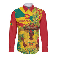 Personalized Grenada Spicemas 2025 Long Sleeve Button Shirt Spice Isle Nutmeg Cocoa Pod - Wonder Print Shop