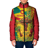 Personalized Grenada Spicemas 2025 Padded Jacket Spice Isle Nutmeg Cocoa Pod - Wonder Print Shop